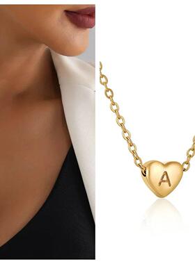 Minimalist Small Love Initial Charm Necklace Jewelry Stainle