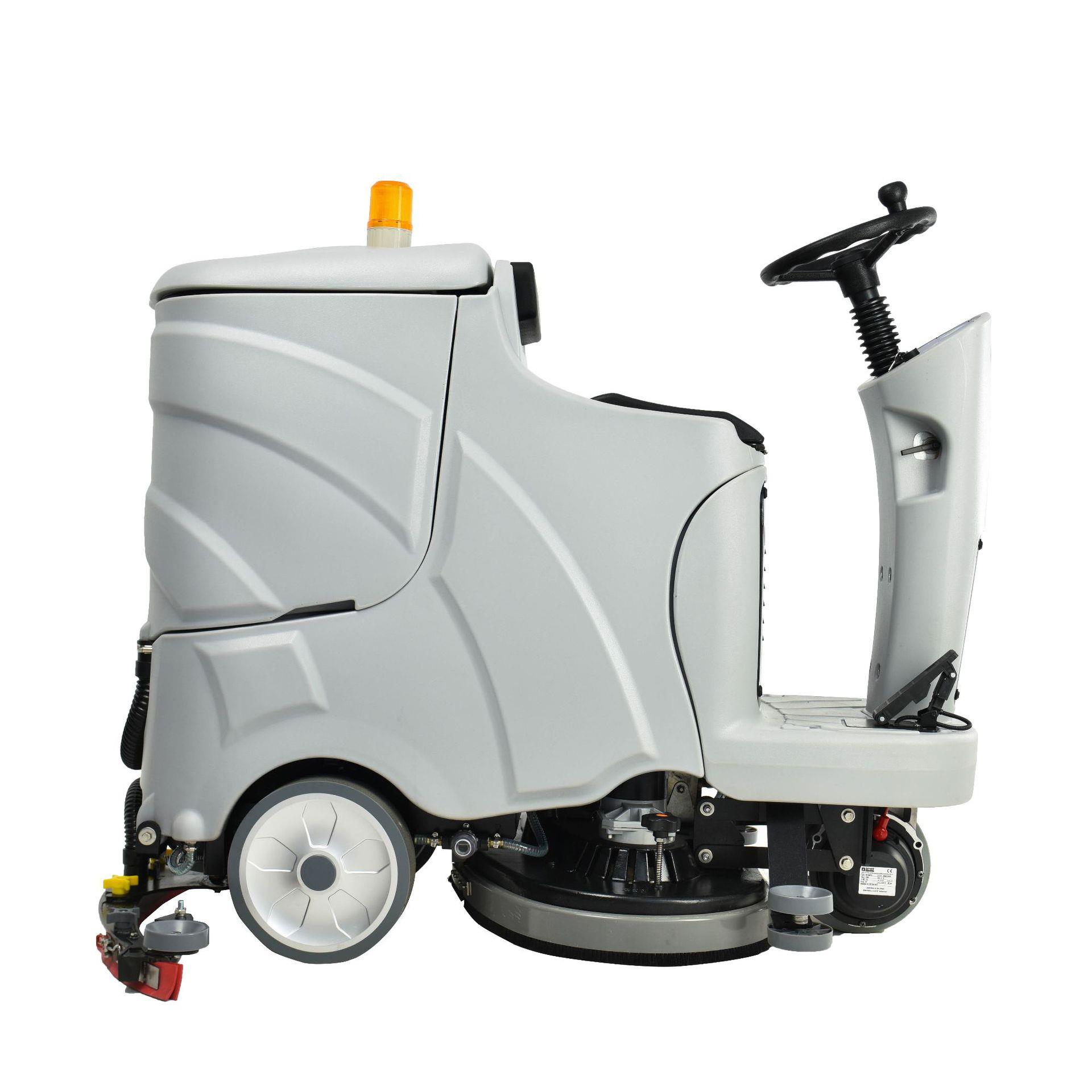 Hemei Qingdao ride-on floor scrubber commercial industrial workshop shopping mall floor scrubber electric self-priming dry floor brushing machine