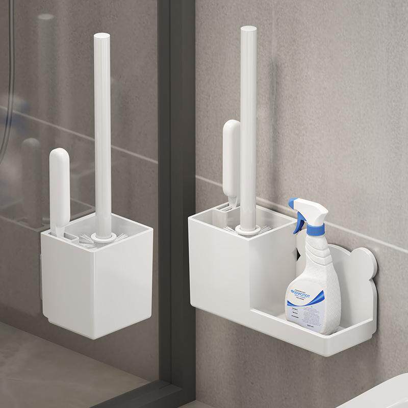 Toilet brush wall-mounted punch-free storage rack for home use without dead corners toilet brush bathroom bathroom toilet artifact