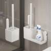 Toilet brush wall-mounted punch-free storage rack for home use without dead corners toilet brush bathroom bathroom toilet artifact