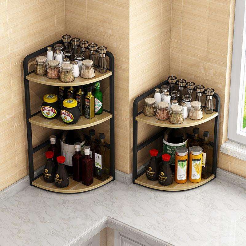 Corner storage rack condiment rack stainless steel triangular corner storage rack kitchen supplies complete countertop condiment rack