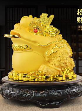 大号金招蟾摆招财迁三足蟾蜍财进宝店件开业乔礼UMF品商务装饰品