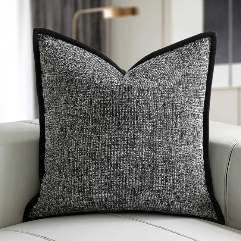 现代简约黑灰色抱枕设计师样板房靠枕高级感沙发靠垫床上靠包方枕,淘宝优惠券,粉丝福利购,淘宝优惠卷