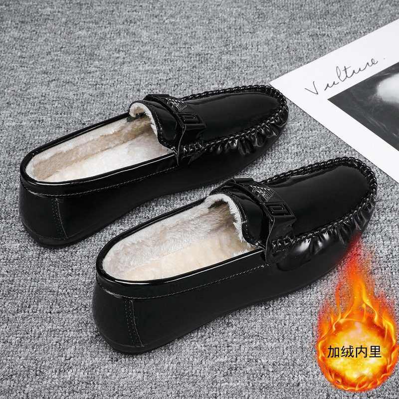 冬季加绒皮鞋男豆豆鞋个性夜店发型师懒人无鞋带棉鞋漆皮金属逗逗,淘宝优惠券,粉丝福利购,淘宝优惠卷