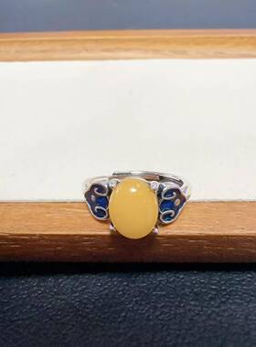 2026轻奢风高级感玛瑙如意蛋面戒指女配饰复古小众设计饰品