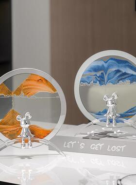 暴力熊流沙画 画摆件家居客厅酒柜装饰品玄关电视柜新房乔迁新居