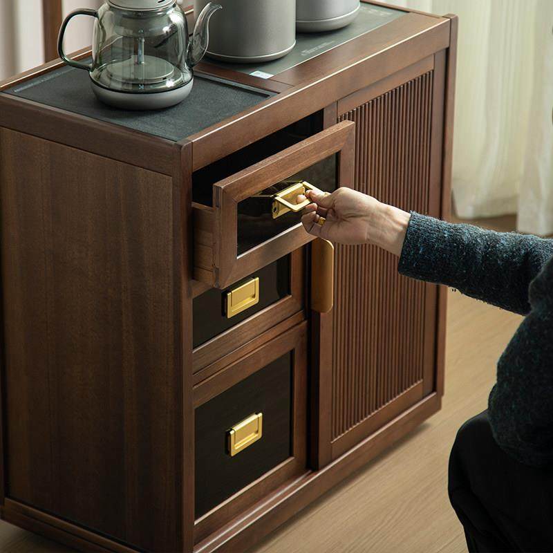 新中式茶水柜移动实木茶台胡桃木茶桌小户型客厅多功能水吧台烧水,淘宝优惠券,粉丝福利购,淘宝优惠卷