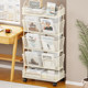 Children's bookshelf movable storage rack floor-standing children's toy storage rack household snacks trolley storage rack