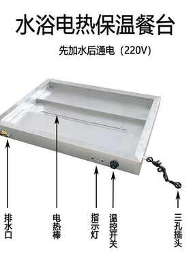 浅型快餐保温台商用加热台式自助小碗蒸菜卤味不锈钢玻璃罩售卖炉