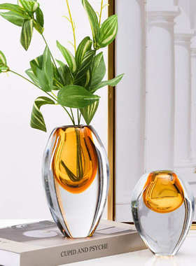 琉璃花瓶创意简约现代轻奢客厅玄关家居软装插花玻璃装饰品摆件小