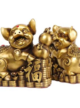 杨铜记 铜对猪 福猪 葫芦猪 猪摆件 生肖猪工艺品家居 对猪
