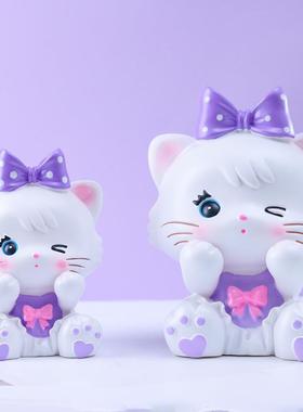 摆摊套圈可爱新款蝴蝶结米丽猫存钱罐大摆件学生小礼品储蓄罐