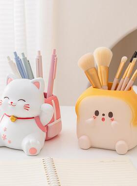 童新款猫咪YF084-13艺笔架学生用品桌文具办公面书房装饰摆件树脂
