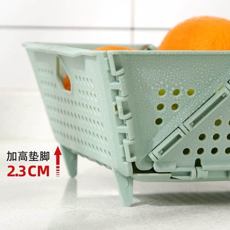 可折叠水果篮沥水篮厨房塑料收纳篮洗菜篮家用碗筷沥水架置物架子,淘宝优惠券,粉丝福利购,淘宝优惠卷