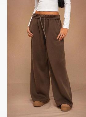 Women's elastic wide leg sports pants and sweatpants