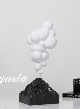 简约式火山喷发摆无售楼处客厅别酒件柜电视柜卧室墅玄关意软装饰