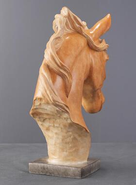 马首黄铜彩铜工艺品摆件玄关家居摆设办公室桌面全铜装饰品送礼品