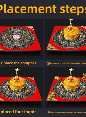 纯铜麒麟葫芦摆件龙龟大象貔貅罗盘聚宝盆元宝客厅办公室店铺装饰