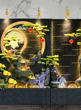 大型水幕墙流水屏风新中式进门玄关流水摆件别墅庭院户外喷泉造景