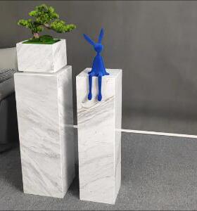 大理石底座玄关落地装饰摆饰客厅轻奢花架电视柜旁雕塑展示台摆台