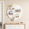 Customized solid wood hole board entry home storage rack love hole board decorative storage wall storage shelf porch hanging