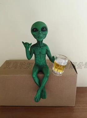 跨境新品树脂雕像摆件 Funny Alien Statue 有趣的外星人树脂雕像