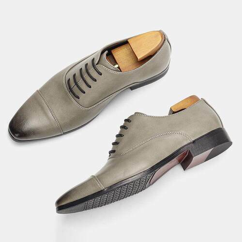Classic leather dress shoes for men business shoes尖头男皮鞋 - 图0