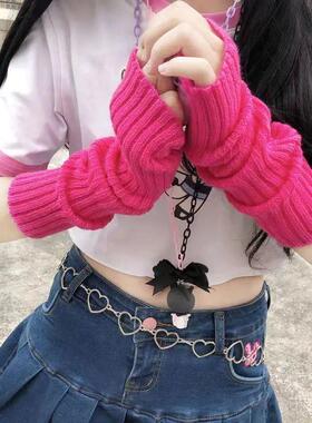 JK Lolita Cosplay Girls Fingerless Gloves Arm Warmers Goth W