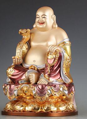 台湾珐琅纯铜弥勒佛佛像家用供奉大肚笑佛弥勒佛菩萨神像招财摆件