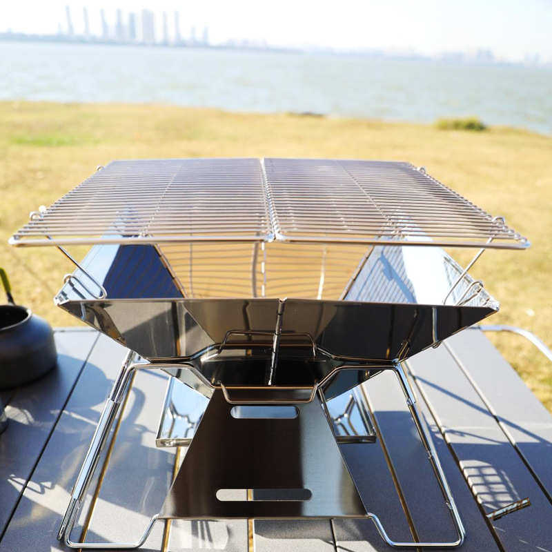 不锈钢折叠烧烤炉户外烧烤炉野营野餐烧烤火炉焚火架露营焚火台,淘宝优惠券,粉丝福利购,淘宝优惠卷