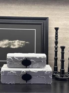 小众中古花朵收纳首饰盒意式摆件样板间卧室酒店软装饰品家居摆设