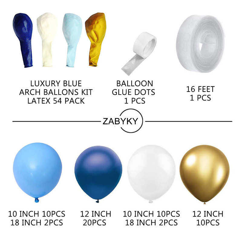 气球花环拱门套装 12寸墨蓝色金色白色乳胶气球套装 婚礼派对装饰,淘宝优惠券,粉丝福利购,淘宝优惠卷