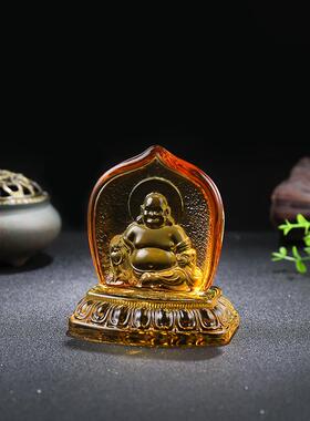 释迦牟尼如来佛家居水晶小摆件 琉璃观音弥勒佛摆件禅意宝相莲花