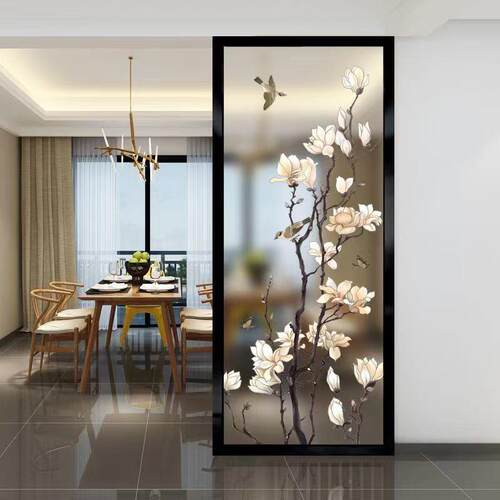 轻奢钢化玻璃现墙代约屏简风厕所品牌/卫生户间入隔断墙浴室半遮 - 图0