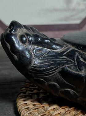 古玩杂项收藏彷古石雕青石雕刻龙龟摆件家居装饰品工艺品