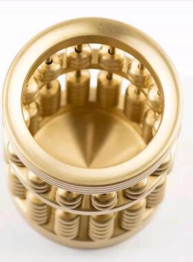 创意黄铜算盘笔筒摆件珠算文房办公室装饰品铜制复古工艺品铜钱