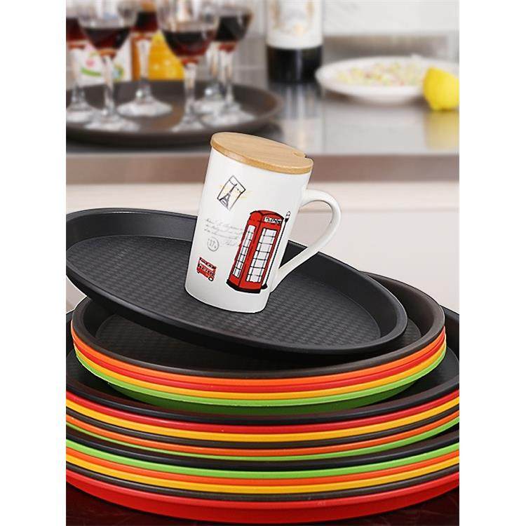 塑料托盘圆形彩色水杯茶托盘快餐餐饮幼儿园平板Ktv酒店酒吧餐具,淘宝优惠券,粉丝福利购,淘宝优惠卷