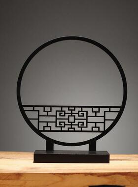 新中式花架子客厅桌面花瓶花盆木置物架室内办公室彷古装饰品摆设