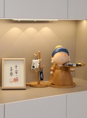 进门入户玄关钥匙纳装饰品戴珍托珠耳客环少女大艺术家盘厅家居创