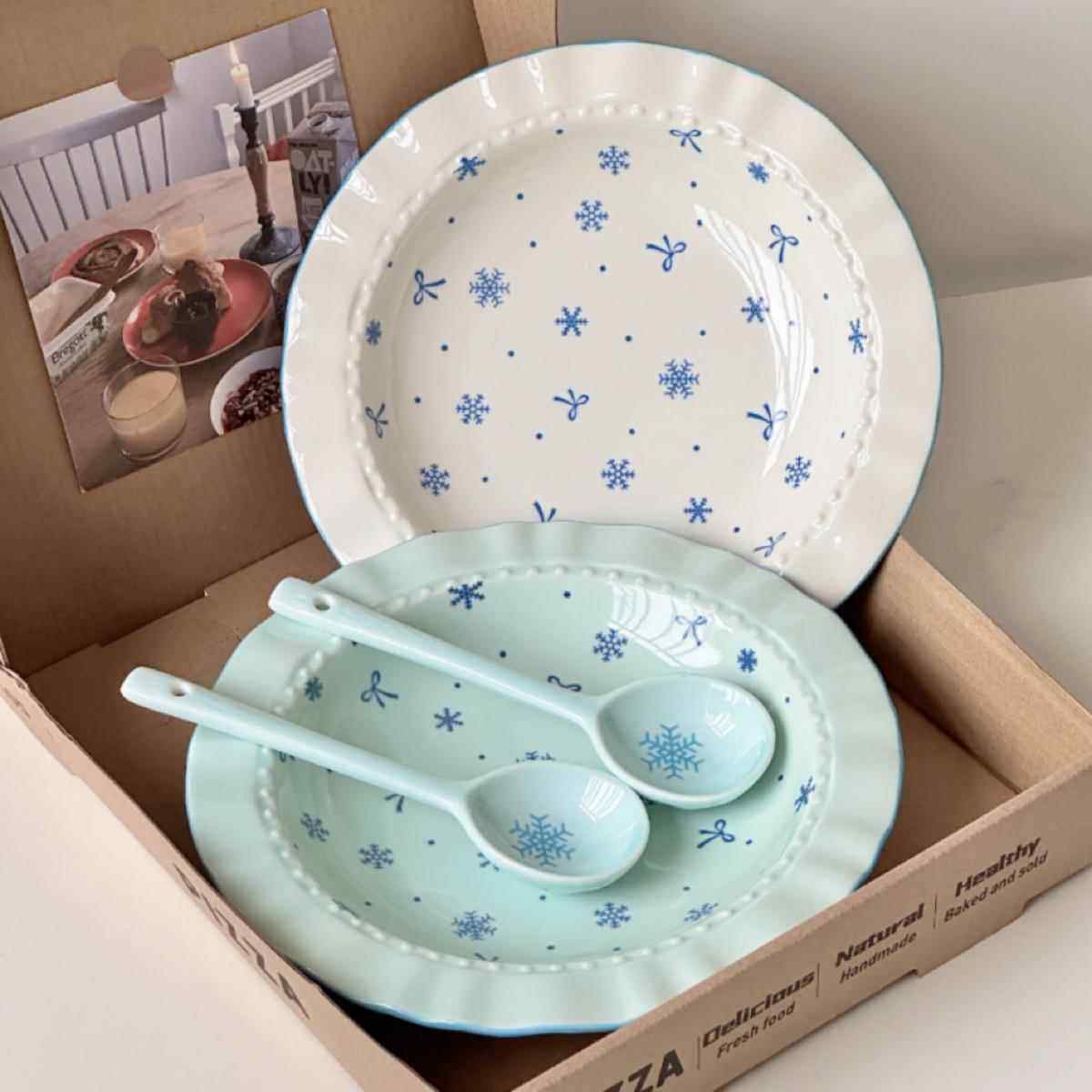 韩系INS风陶瓷碗大学生毕业礼物饭碗家用治癒风餐具清新系列碗勺,淘宝优惠券,粉丝福利购,淘宝优惠卷