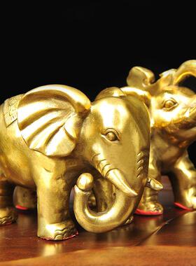 聚贤阁黄铜大象摆件家居装饰品一对吸水象开业礼品