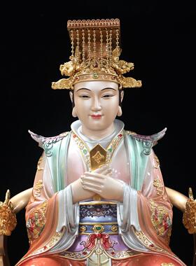 玉帝王母神像家用铜法琅彩玉皇大帝西王母娘娘铜像珐琅彩供奉摆件