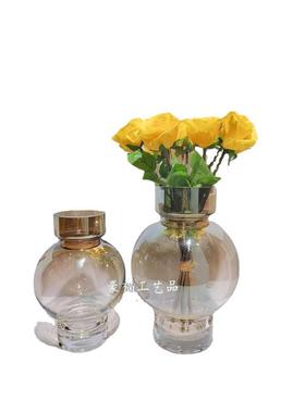 现代轻奢高档水培插花玻璃花瓶台面装饰摆件