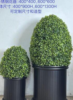 现代简约彷真绿色植物景观样板房客厅样品屋展示中心彷真植物球盆