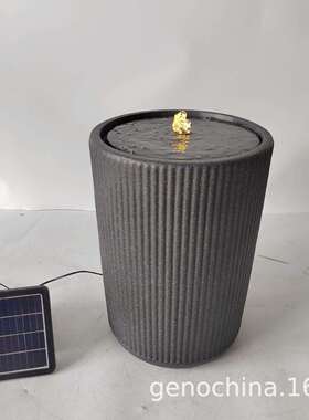 现代个性创意条纹喷泉家庭庭院流水工艺品流水摆件太阳能款-5