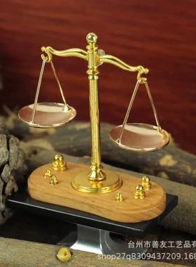 迷你天平秤老式复古怀旧玩具模型1:12娃娃屋配件桌面袖珍diy摆件