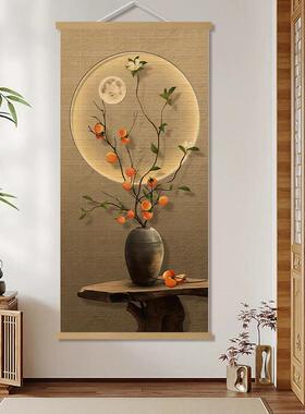 新中式竹帘卷轴挂画 画客厅入户走廊玄关墙画 画壁画 画电表箱装
