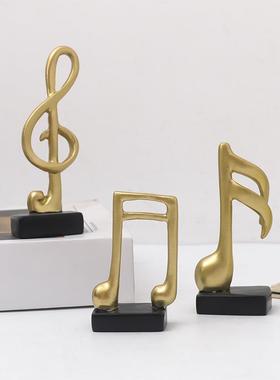 有艺术感的摆件玄关摆件柜子客厅高级感北欧迷你套三音符树脂工艺