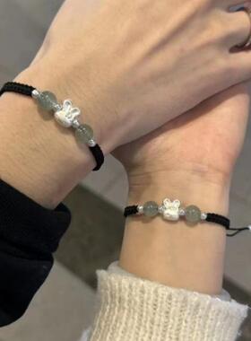 兔子手链手工编织手绳时尚小众设计情侣手链ins时尚个性百搭手饰