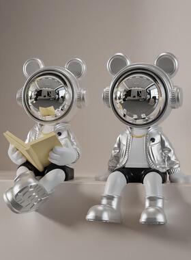 宇航员太空人坐姿摆件客厅书柜玄关高级感装饰品创意书立生日礼物